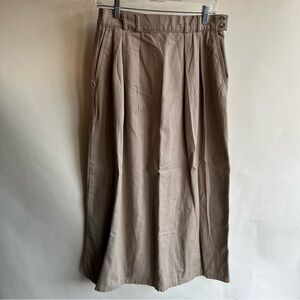 Woolrich Modest Khaki Skirt Midi Sz 12 Women’s 100% Cotton EUC